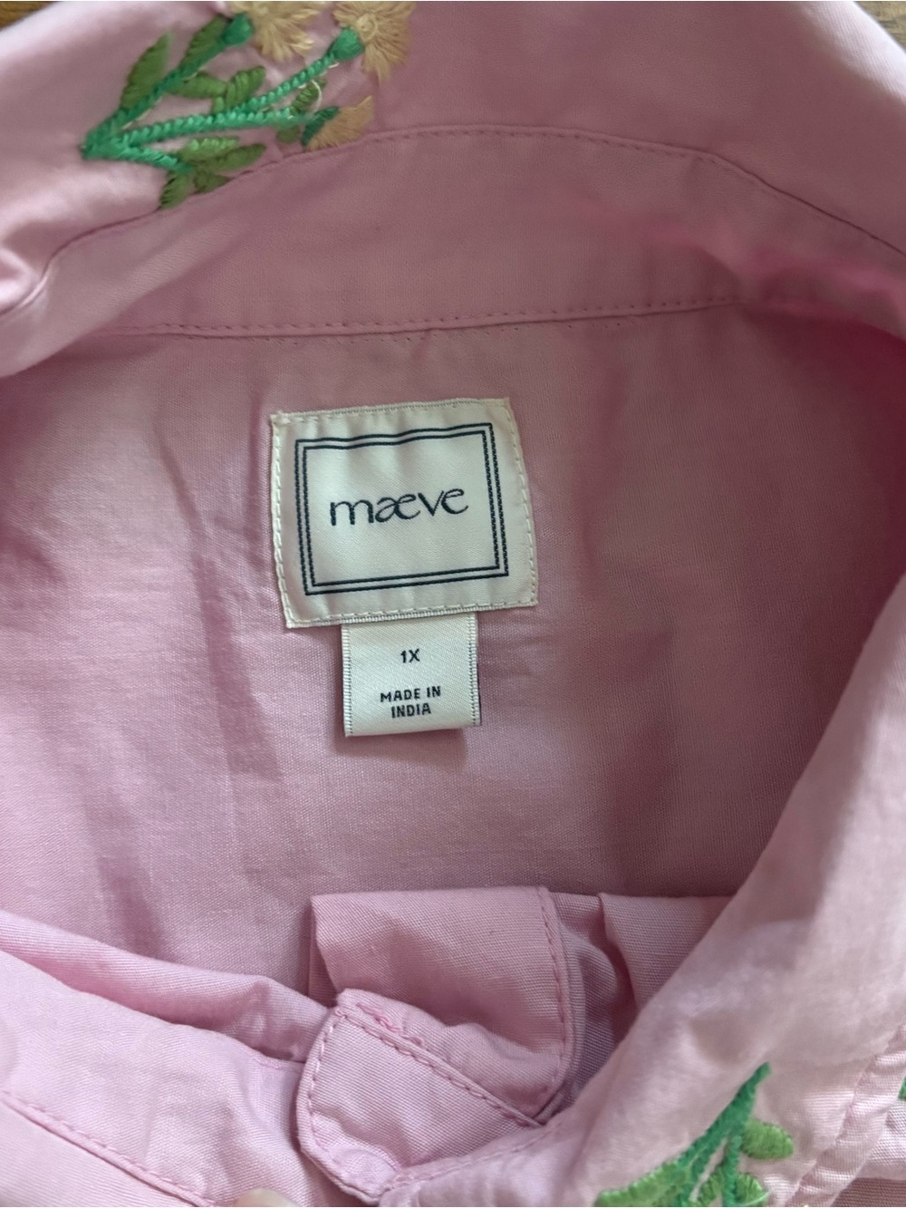 Maeve Mabel Boxy Embroidered Oxford Shirt - Picture 5 of 8